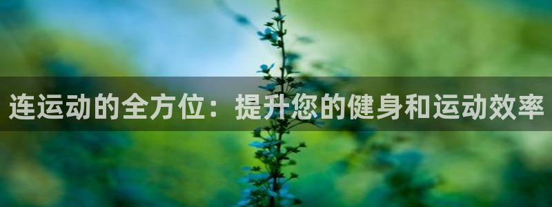 意昂平台体育：连运动的全方位：提升您的健身和运动效率